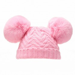 KNITTED POM POM HAT