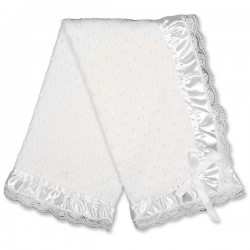 White shawl with satin &...