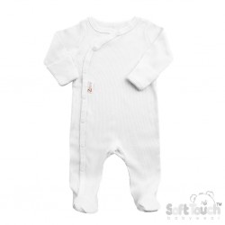 White sleepsuit - cuff mittens