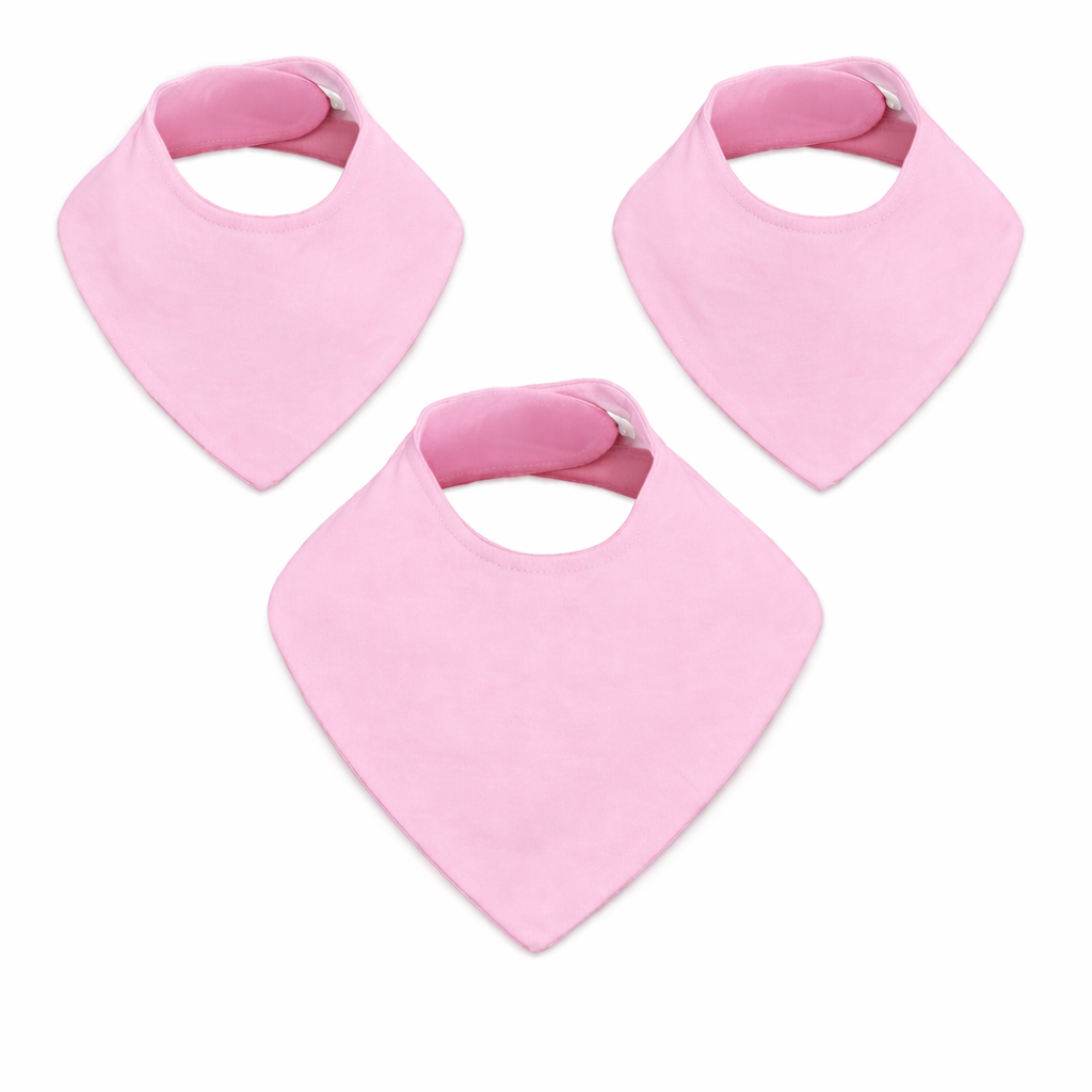 Pink Bandana Bibs, pack of 3