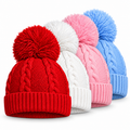 Baby Cable Knit Pom Pom Hat – 100% Recycled Yarn, 0–12 Months