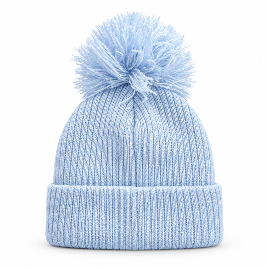 Baby Knitted Pom Pom Bobble Hat – 3–6 Months