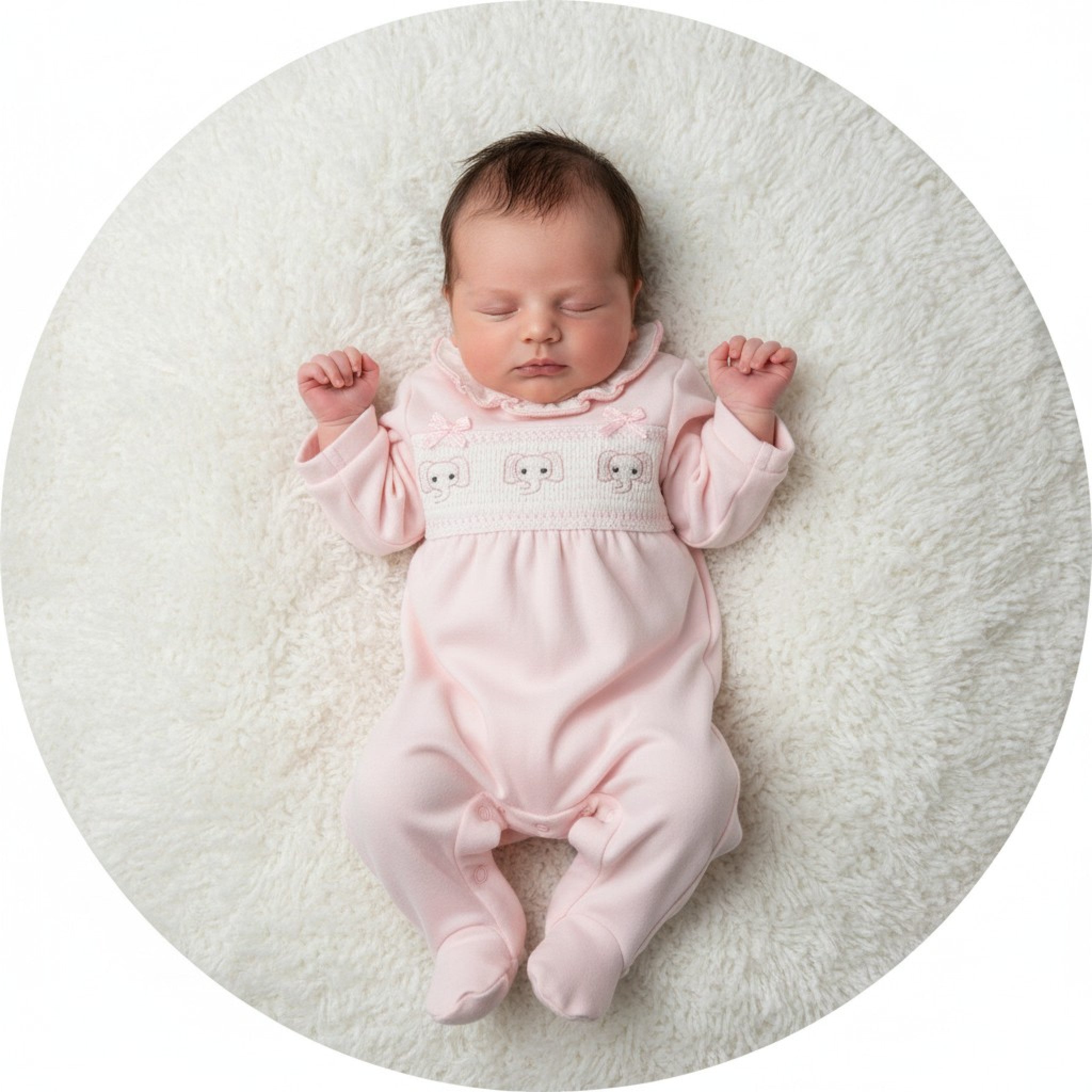 Premature baby Smocked Elephant All-In-One