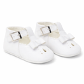 Soft sole white patent shoes